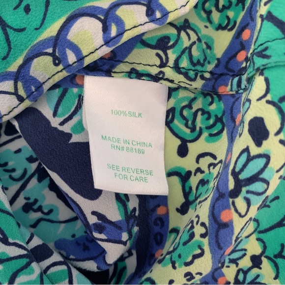 Lilly Pulitzer Top Cabana Silk Escape Artist Halter Sleeveless - Picture 8 of 10